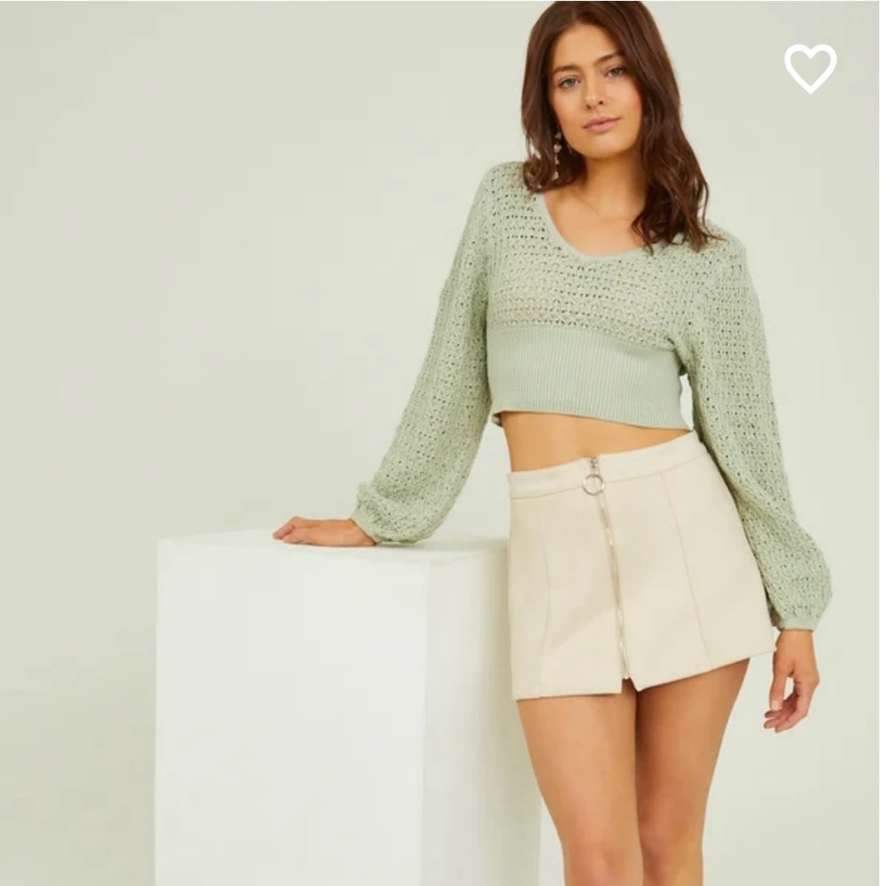 Altered state cropped, knitted beach sweater